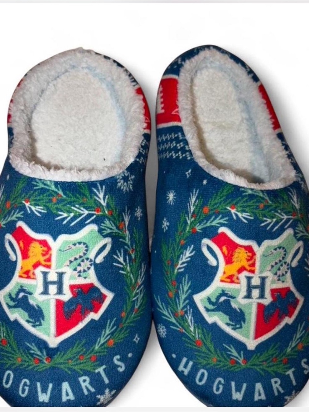 Hogwarts Blue Holiday Women’s Plush Slippers